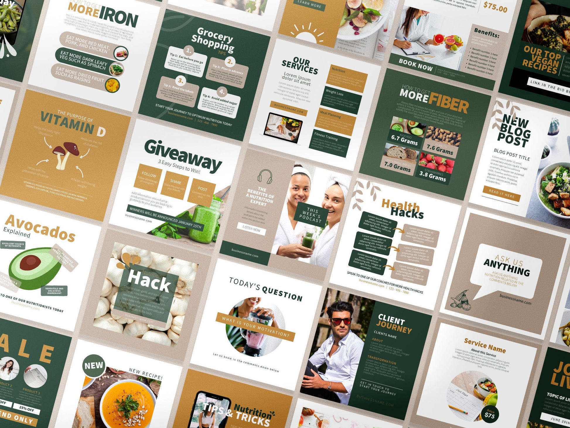 420 Health & Nutrition Instagram Post Templates | Health and Wellbeing | Nutrition Instagram Templates | Dietitian Template | Nutritionist