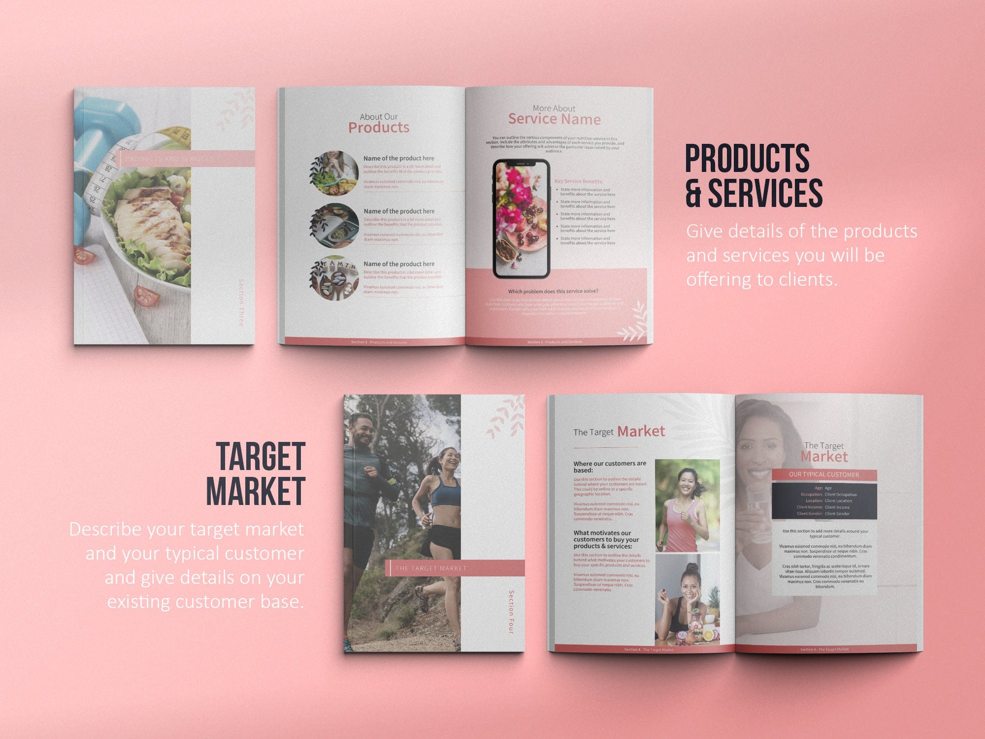 Nutritionist Business Plan Template (Blush)