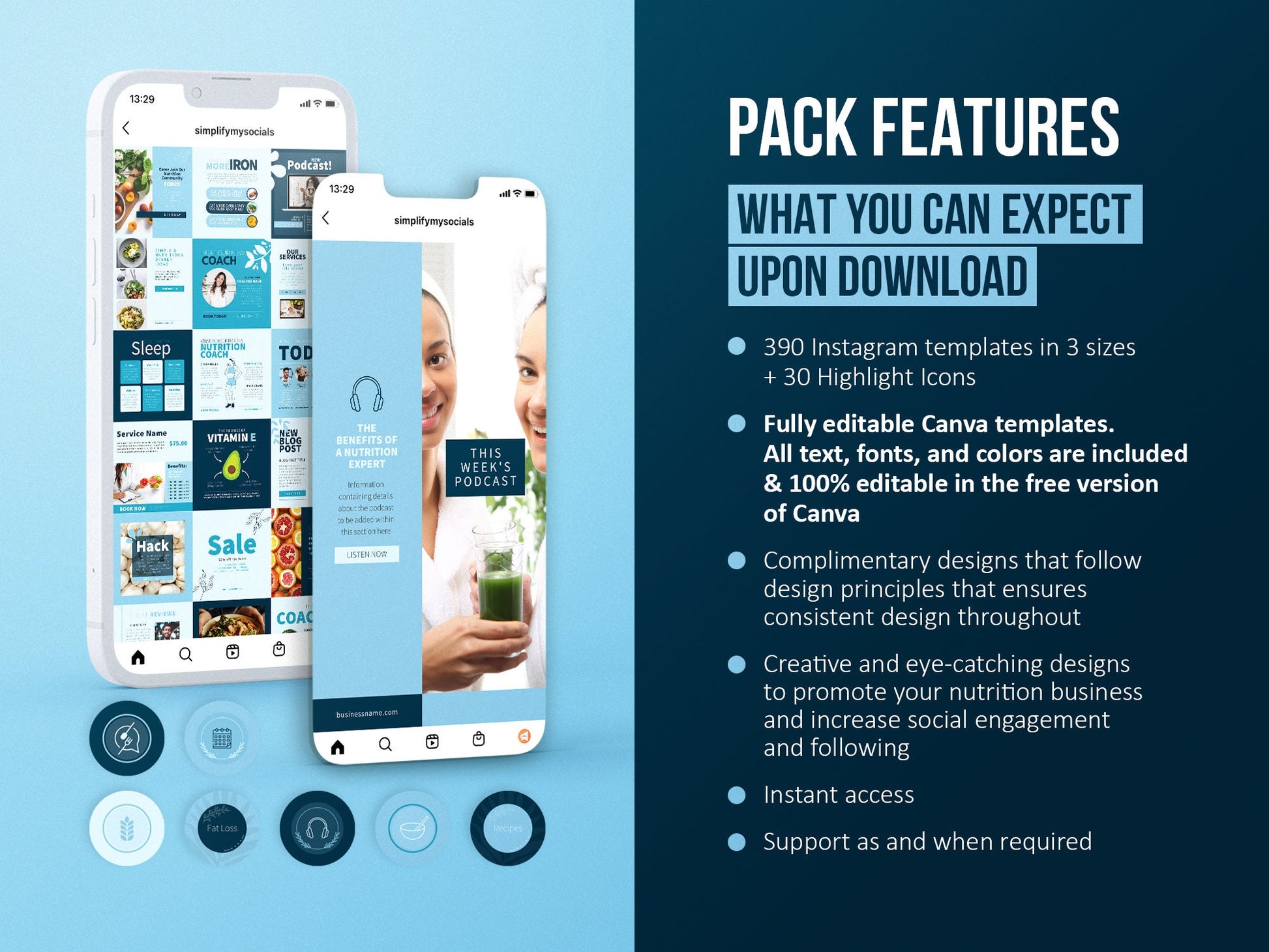 420 Health & Nutrition Post Templates (sky)