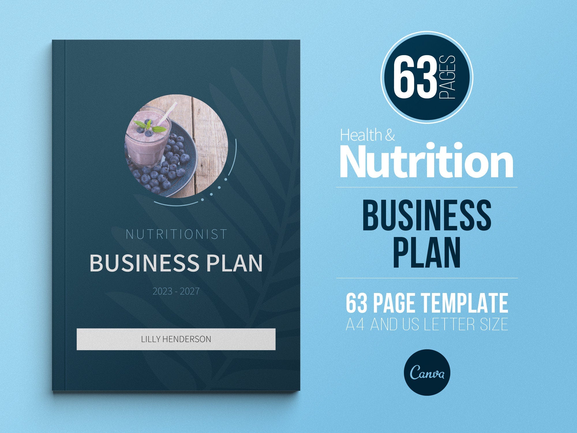 Nutritionist Business Plan Template (Sky) โ simplifymysocials