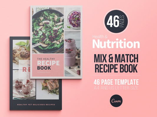 Recipe Book Template | Cookbook Template | Recipe Card Template | Meal Planner | Nutritionist Recipe Book | Family Cookbook | Canva Template