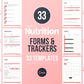 Nutrition Coach Client Intake Forms and Nutrition Trackers (Blush)