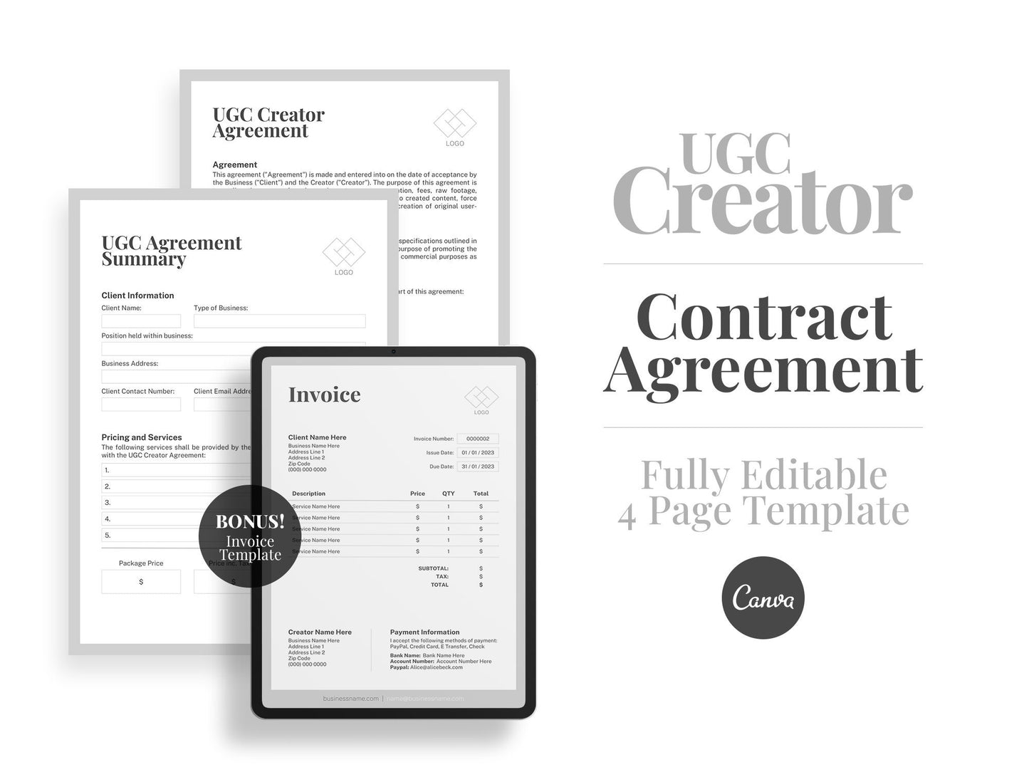 UGC Creator Contract Agreement Template