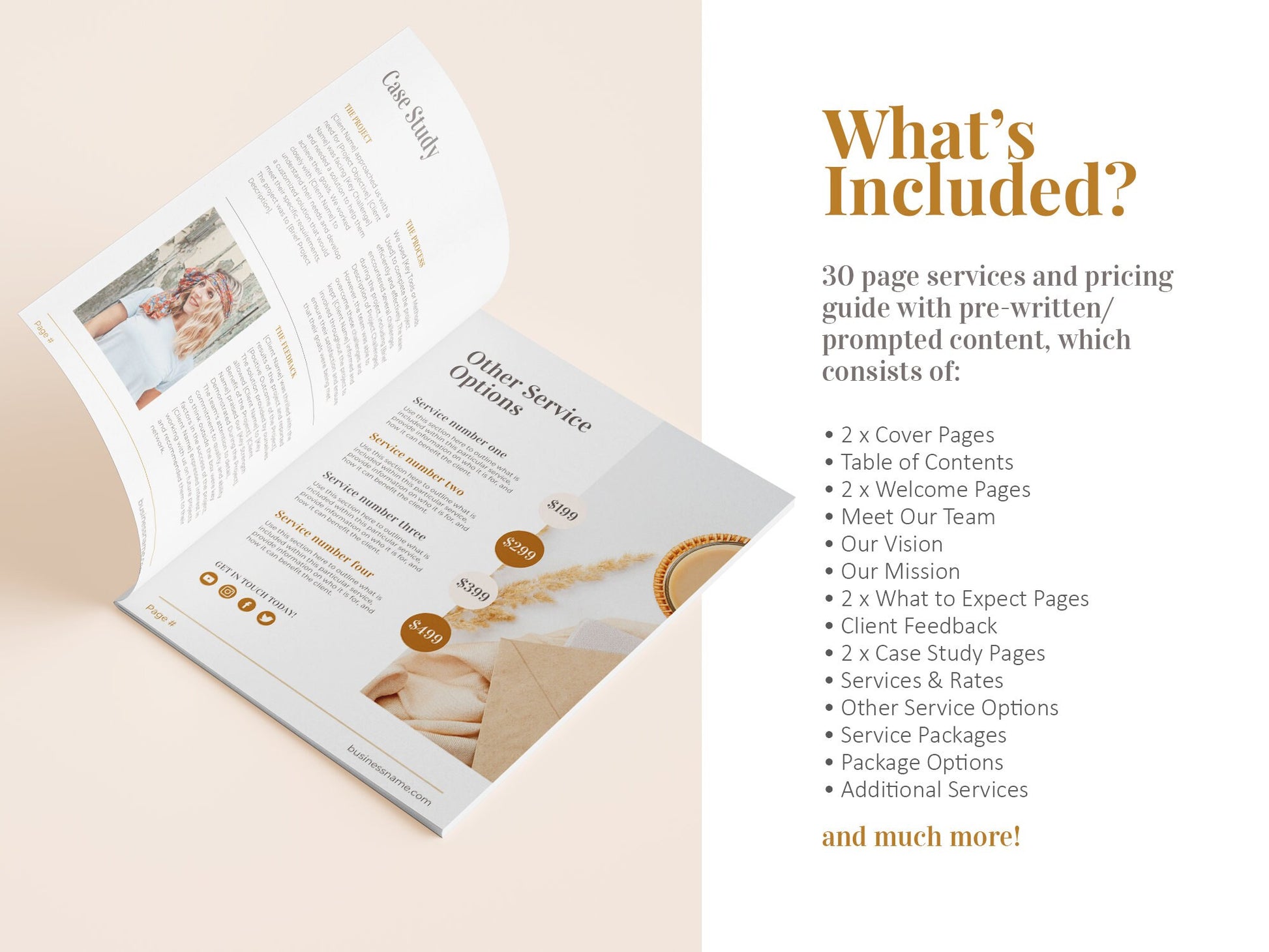 Services and Pricing Guide Template (Boho)