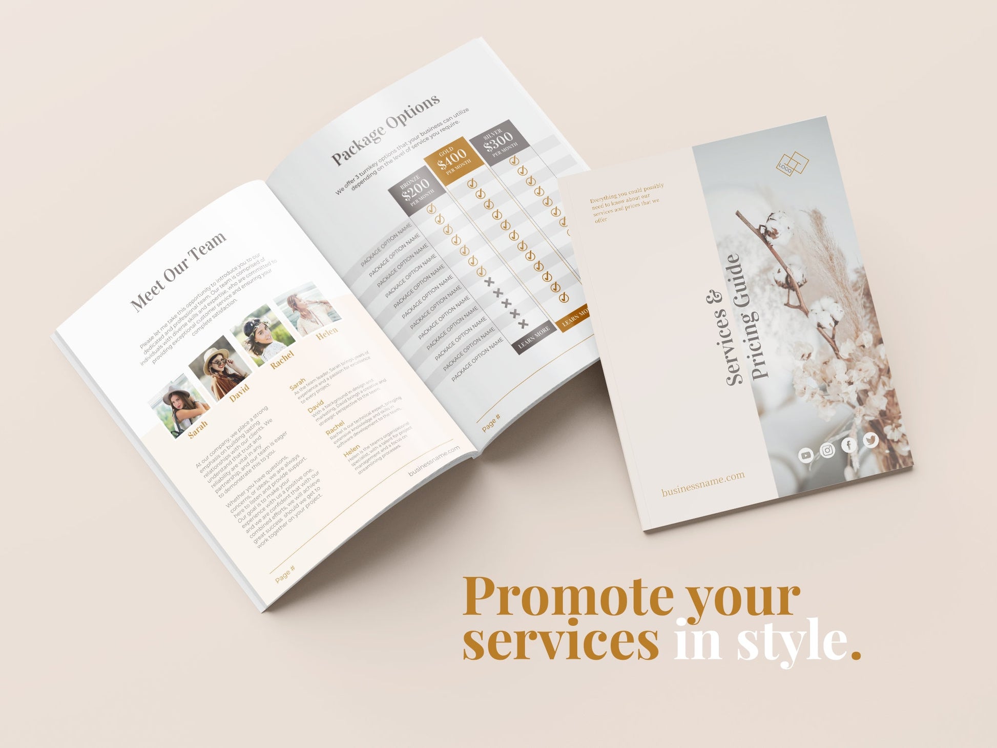 Services and Pricing Guide Template (Boho)