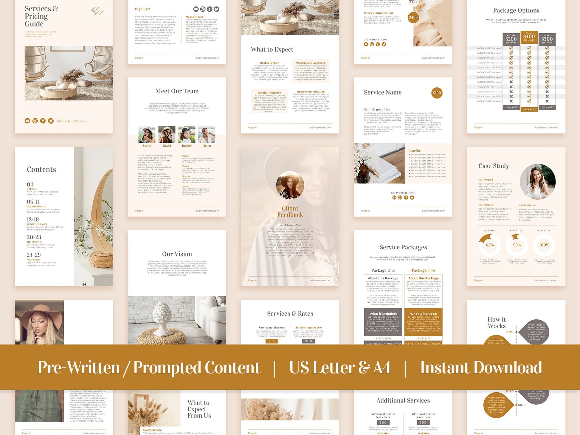 Services and Pricing Guide Template (Boho)