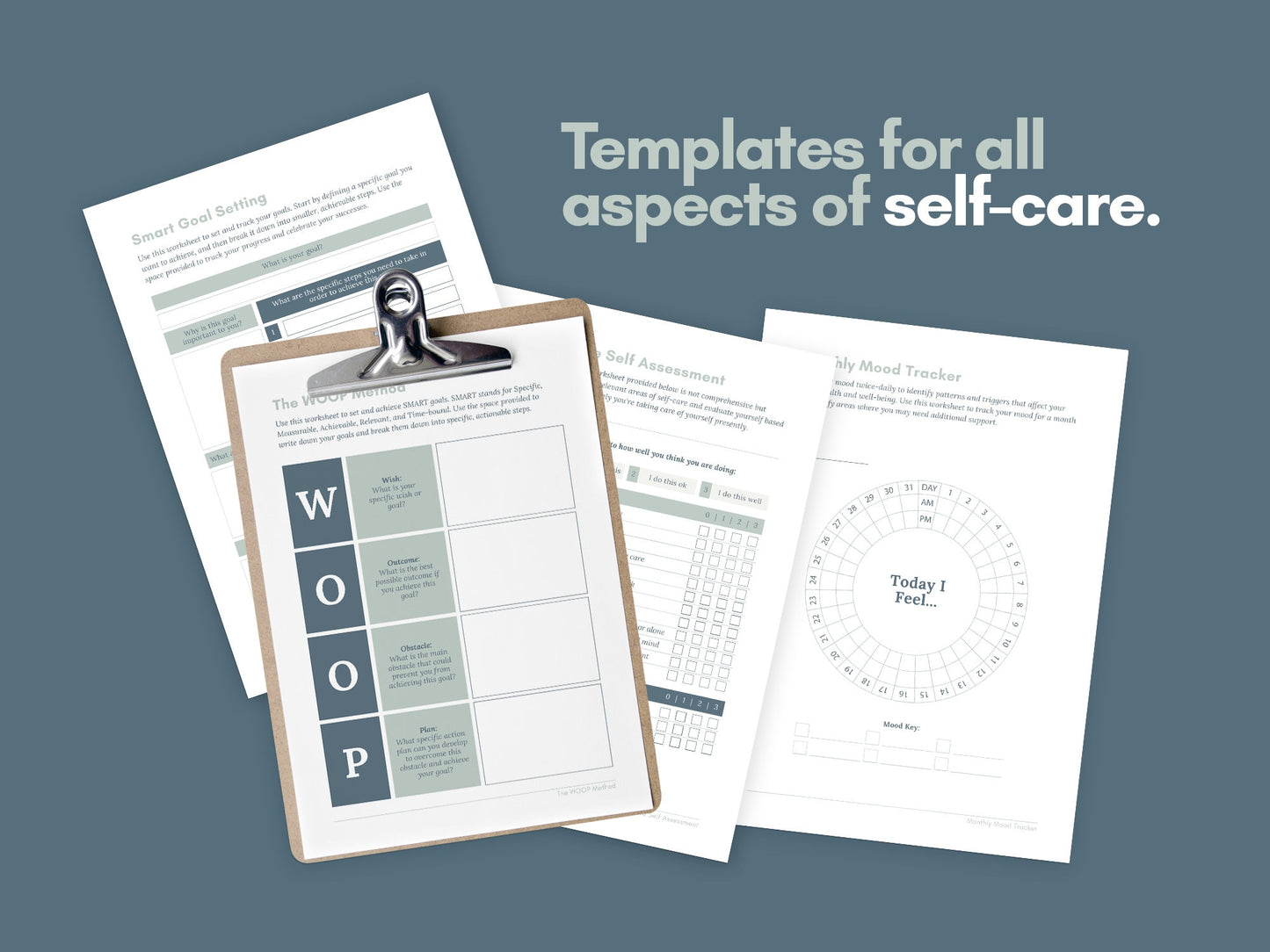 Self-Care Worksheets & Trackers (Duck Egg)