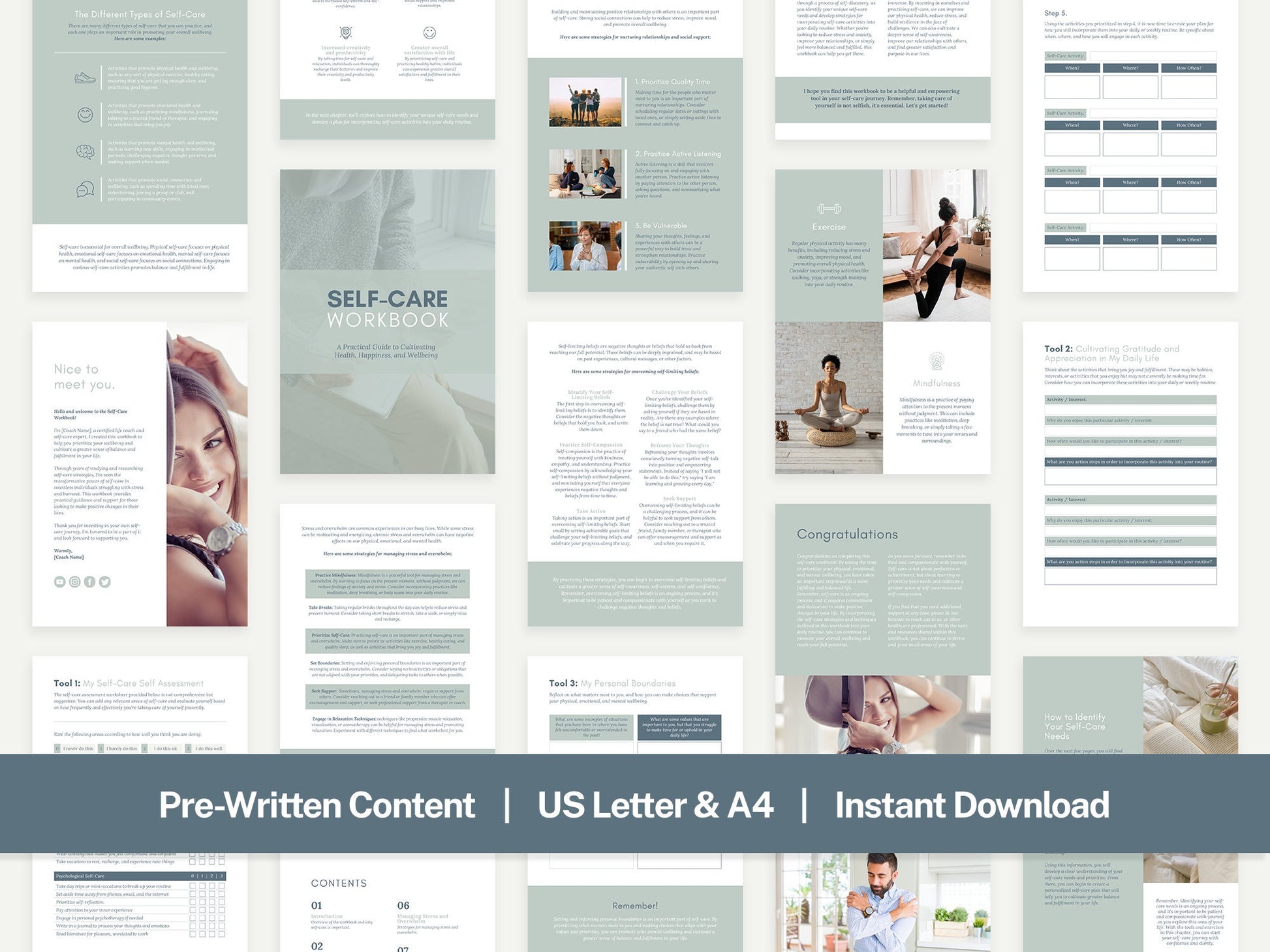 Self-Care Workbook (Duck Egg)