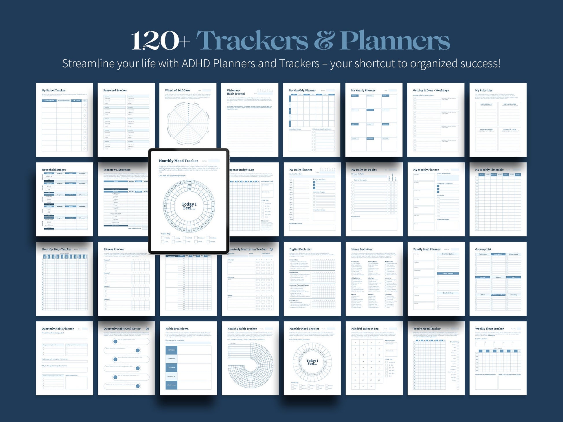 ADHD Adult Printable Planners and Trackers