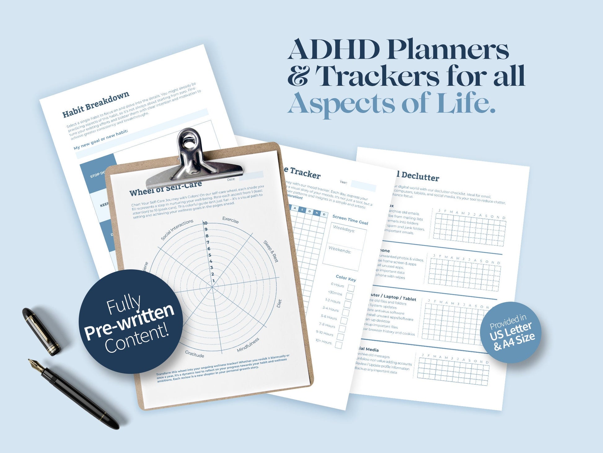 ADHD Adult Printable Planners and Trackers