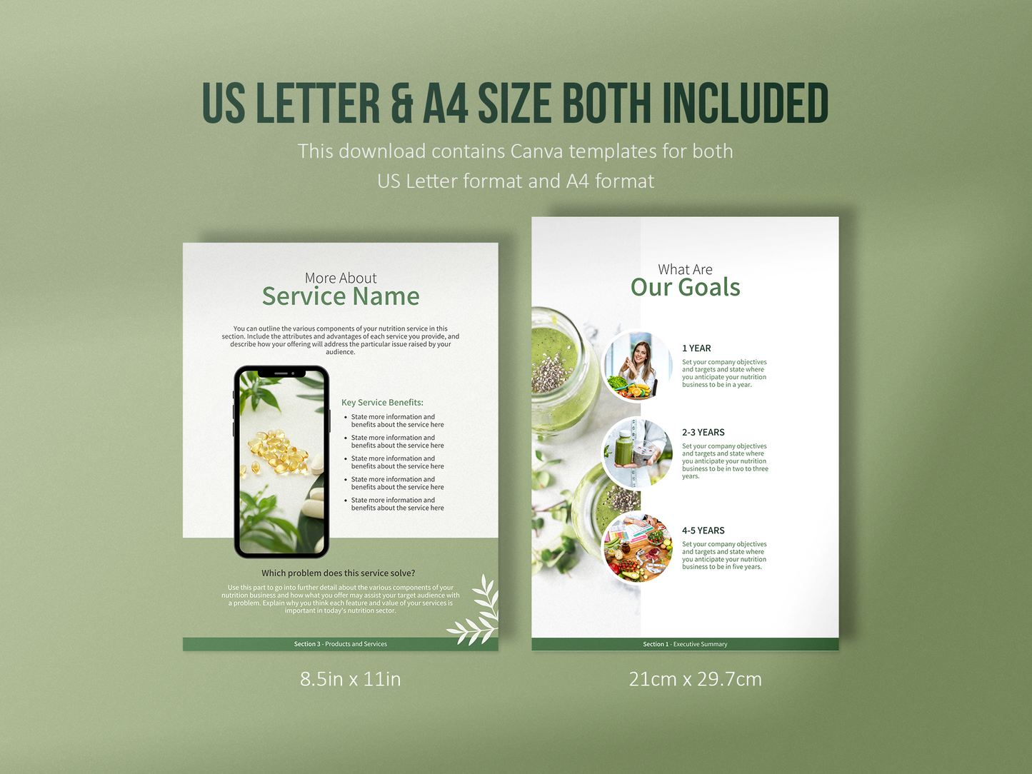 Nutritionist Business Plan Template (Olive)