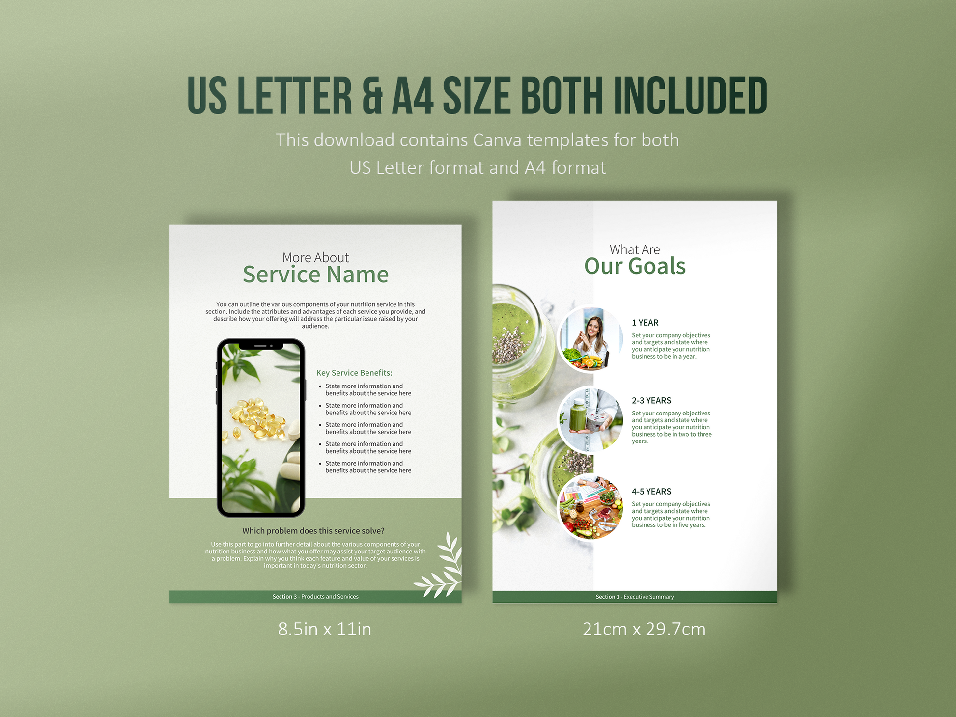 Nutritionist Business Plan Template (Olive)